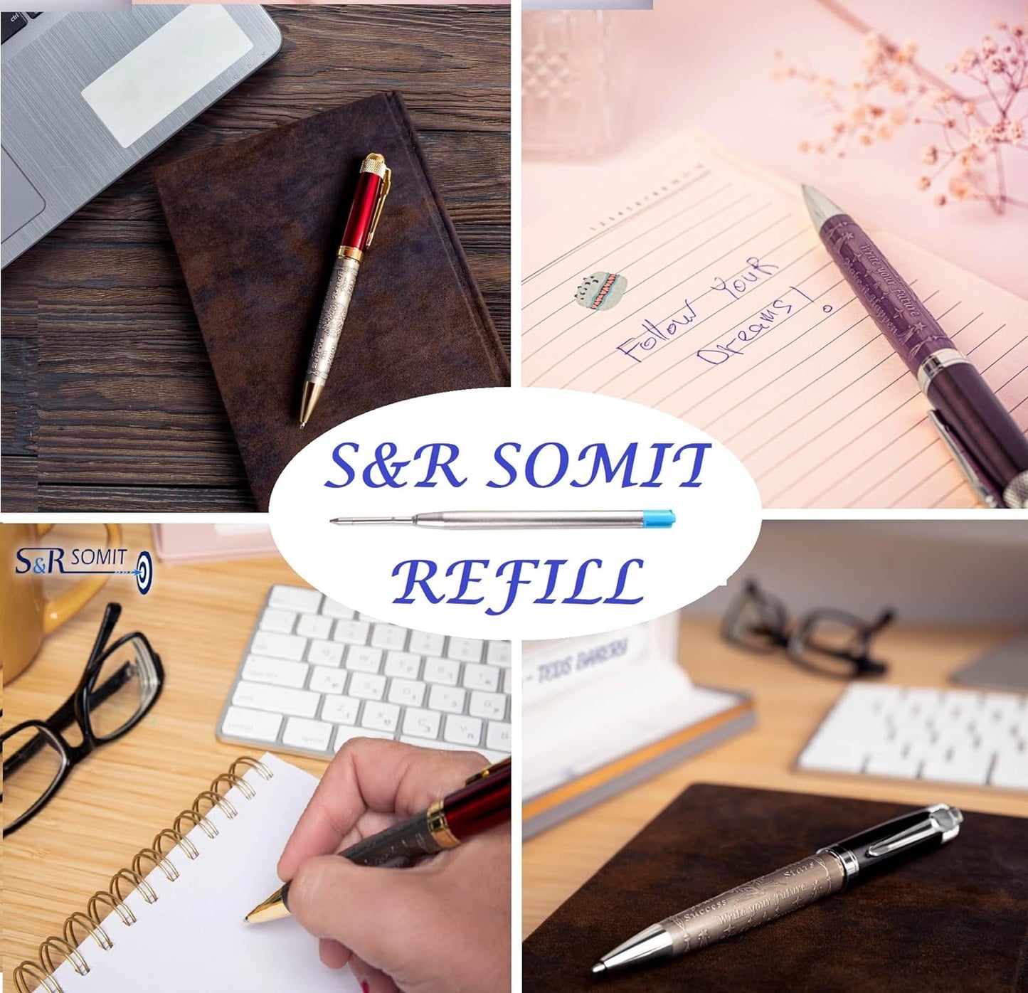 S&R SOMIT Ballpoint Pen Refill Medium Tip (Blue)